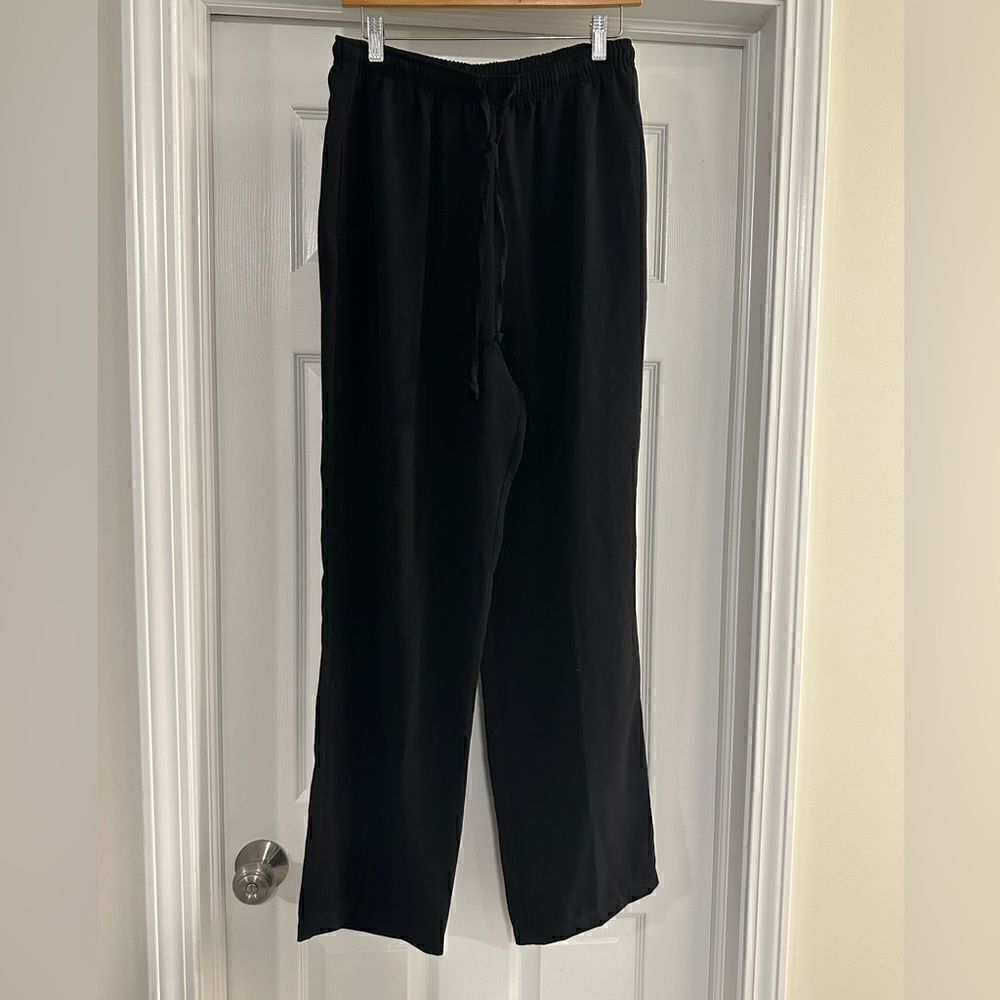 Bridgetown Collection pull on drawstring black pants sparkle size small NWT